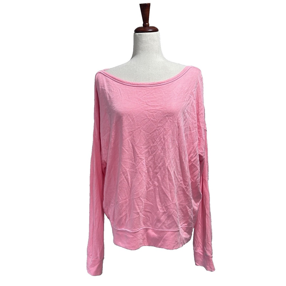 Sundry Women's Sweater Size 2 Medium Boatneck Raglan‎ Pink Comfy Relaxing Preppy